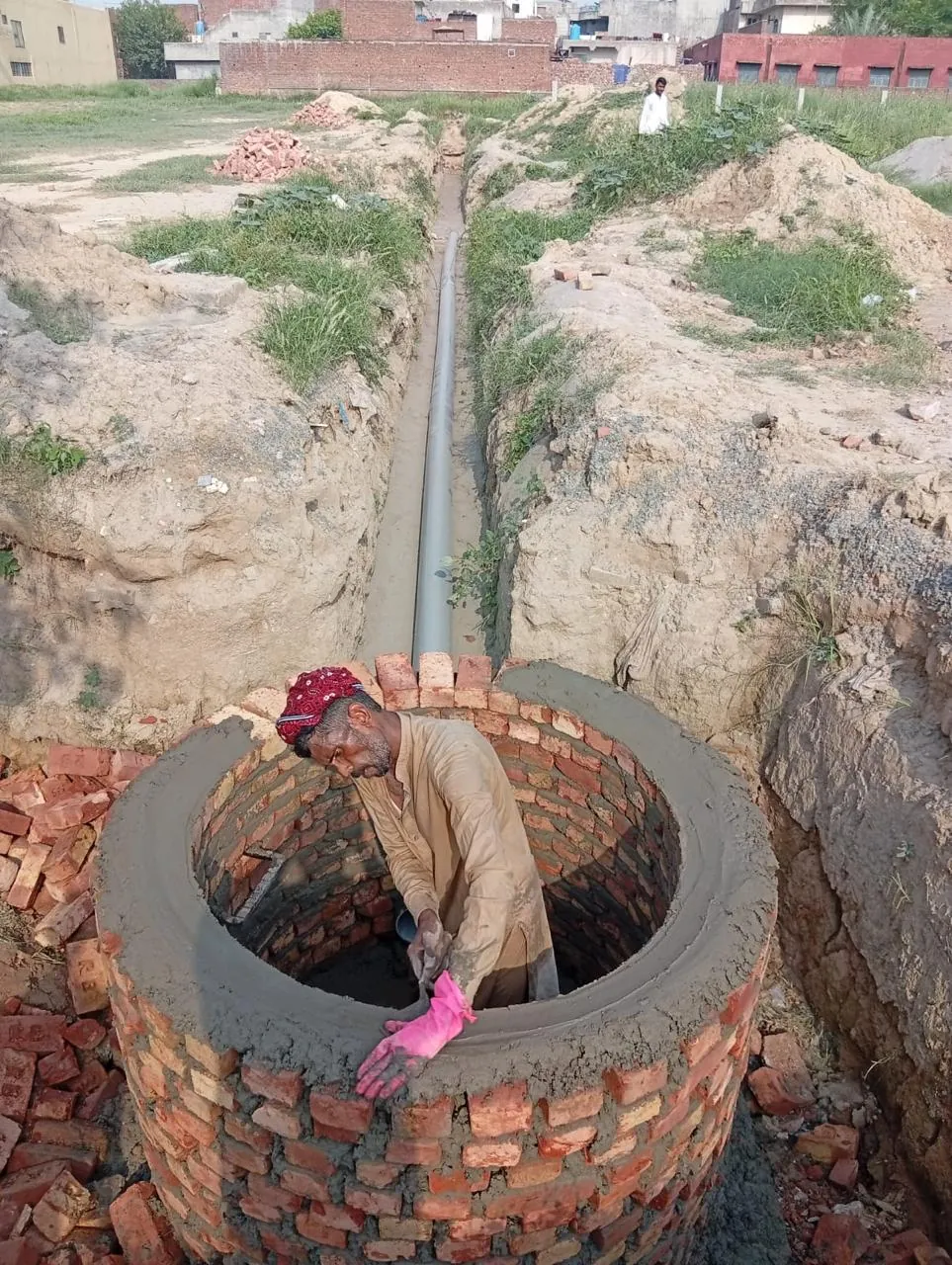 Water-supply pipeline & manholes